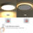Ceiling Light Fixture With Remote Control, Flush Mount Ceiling Nightlight, 15.8Inch 26W +4W Round Panel Light, 3000K-6500K Light Color Changeable, Brightness(10% To 100%) Adjustable