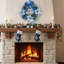 Guirlande de Noël 11,8 pouces pour porte d'entrée avec nœud papillon, décorations de Noël pour la maison-667252762
