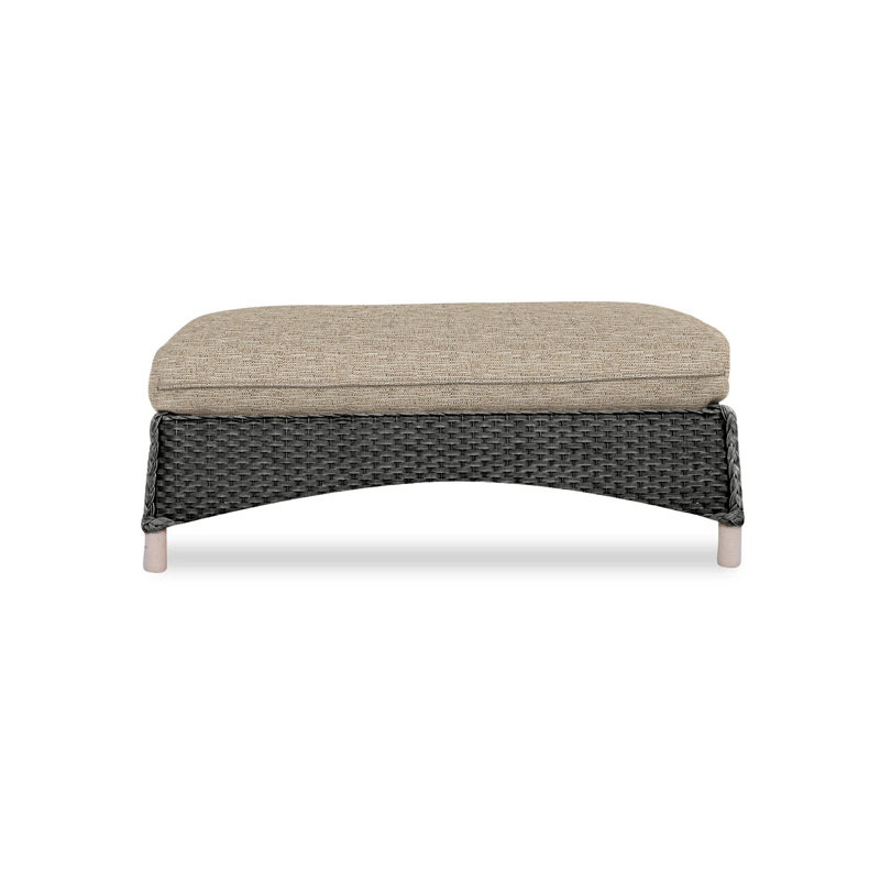 Mandalay Outdoor Ottoman, Beach Natural, Hickory