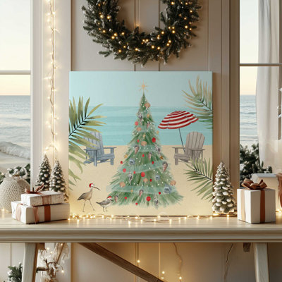 Beachside Christmas II, reproduction sur toile dans un cadre américain