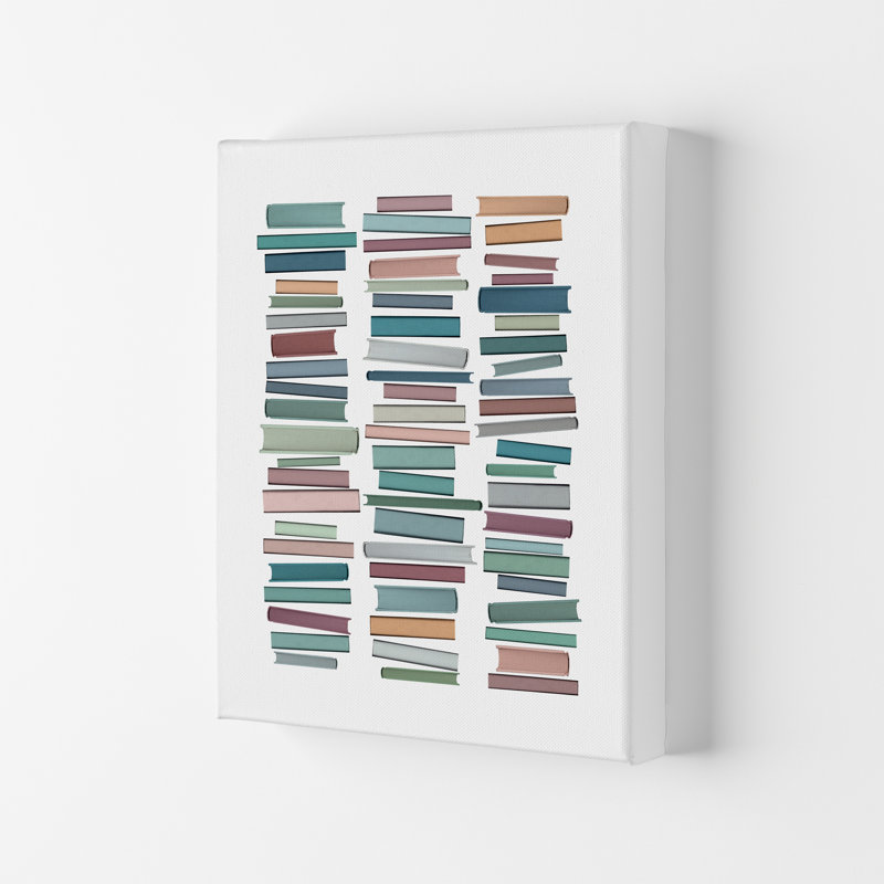 Books Pastel by Orara - Print, 29.7cm H x 21cm W x 3cm D, Wrapped Canvas