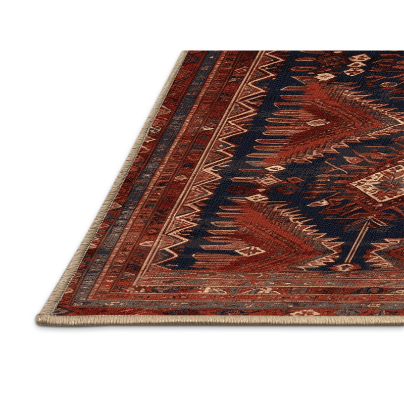 Machine Washable Persian Brown Area Rug, Round 5'