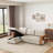Upholstered Pull Out Sectional Sofa with Storage Chaise-1340171532