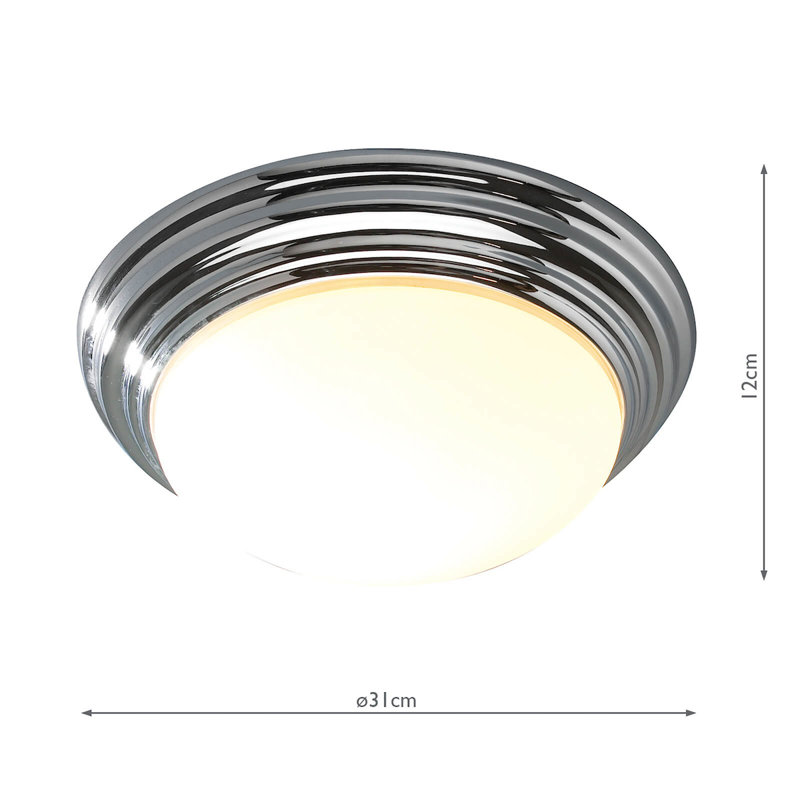 Eastwood Glass Flush Mount, 12cm H x 31cm W x 31cm D
