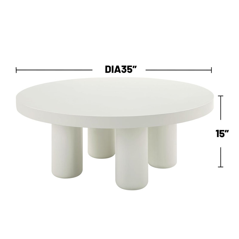 Maxim Round Coffee Table with Thick Tabletop
