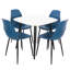 Aspen 5-Piece Casual Dining Set - Compact Square Table & 4 Curved Plastic Chairs-124157551-124157553