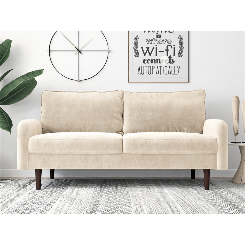 Guitierrez 71.6'' Velvet Sofa, Beige