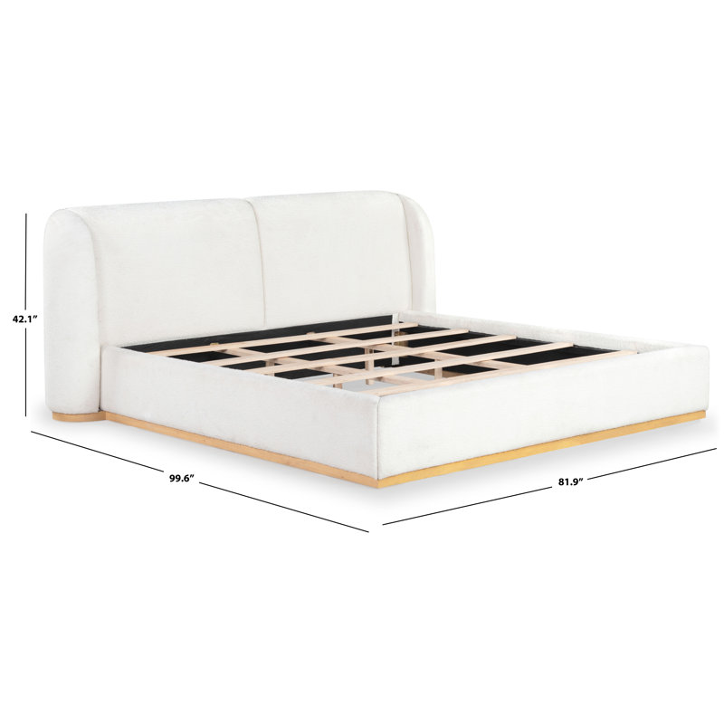 Martynia Boucle King Bed, Ivory, Queen