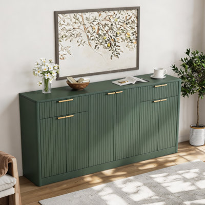 Buffet moderne de L 67 po avec armoire de rangement pour bar à vin, crédence de bar pour la cuisine, la salle à manger, le salon et le vestibule