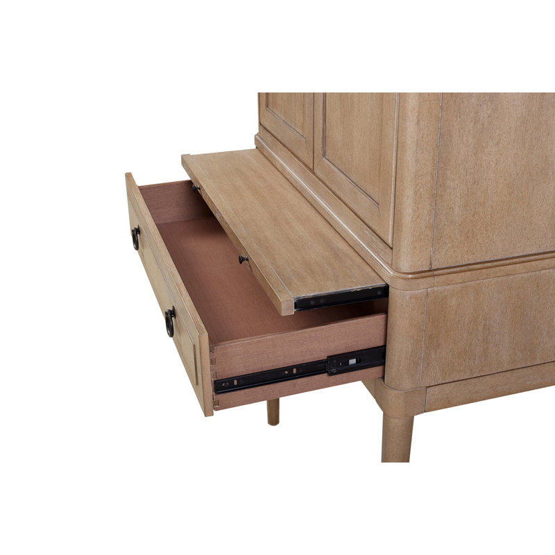 17,76 po Large armoire de bar de couleur sable avec rangement et support de 68 verres à vin