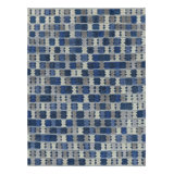 Rug & Kilim’S Scandinavian Style Rug With Blue, Gray And Cream Geometric Pattern