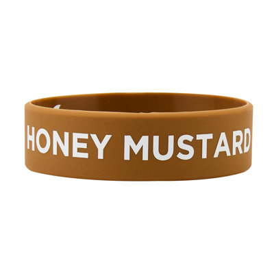  Silicone Squeeze Bottle Band 1 Count 2.75 Inch Dishwasher Safe Condiment Identification Band, Honey Mustard Brown Non-Slip Label Band for Condiment Labeling at Restaurants, Food Trucks