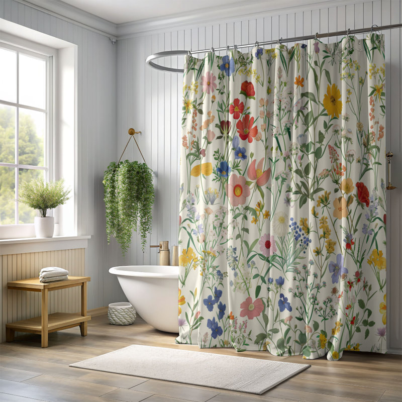 Rideau de douche Spring Flower - Premium, H 74 po x l 71 po