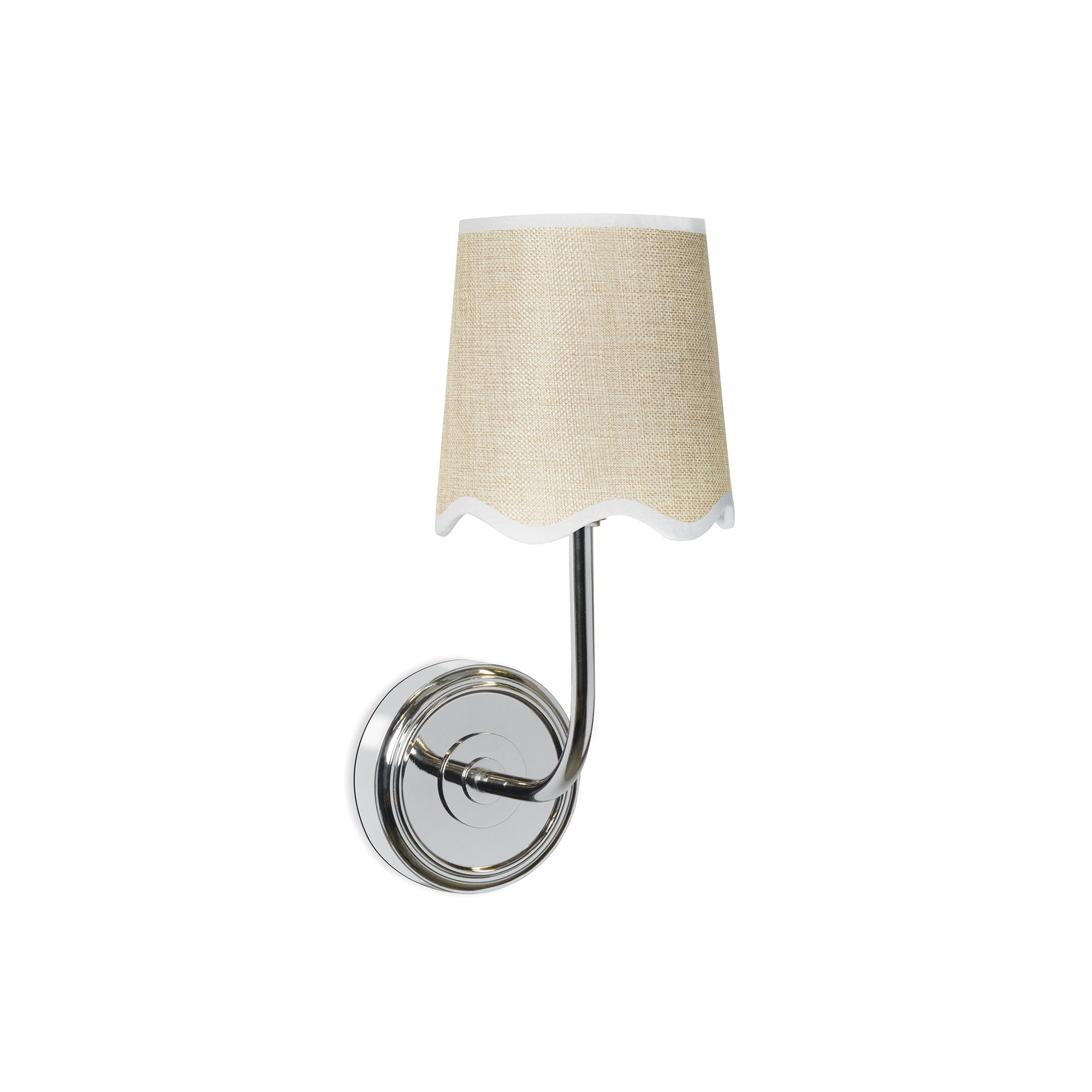 Ariel Single Light Dimmable Armed Sconce, Polished Nickel