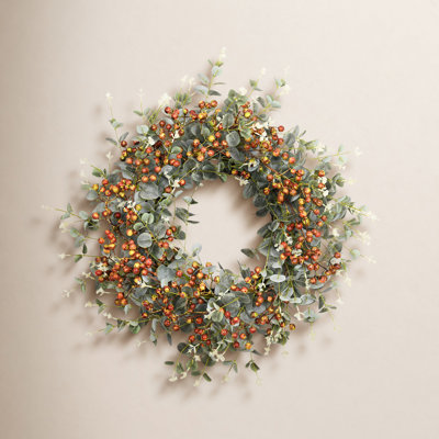 24" Eucalyptus, Berry Thanksgiving Wreath