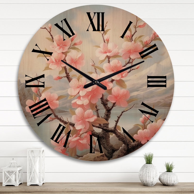 Horloge murale Peach Blossom, Très grand