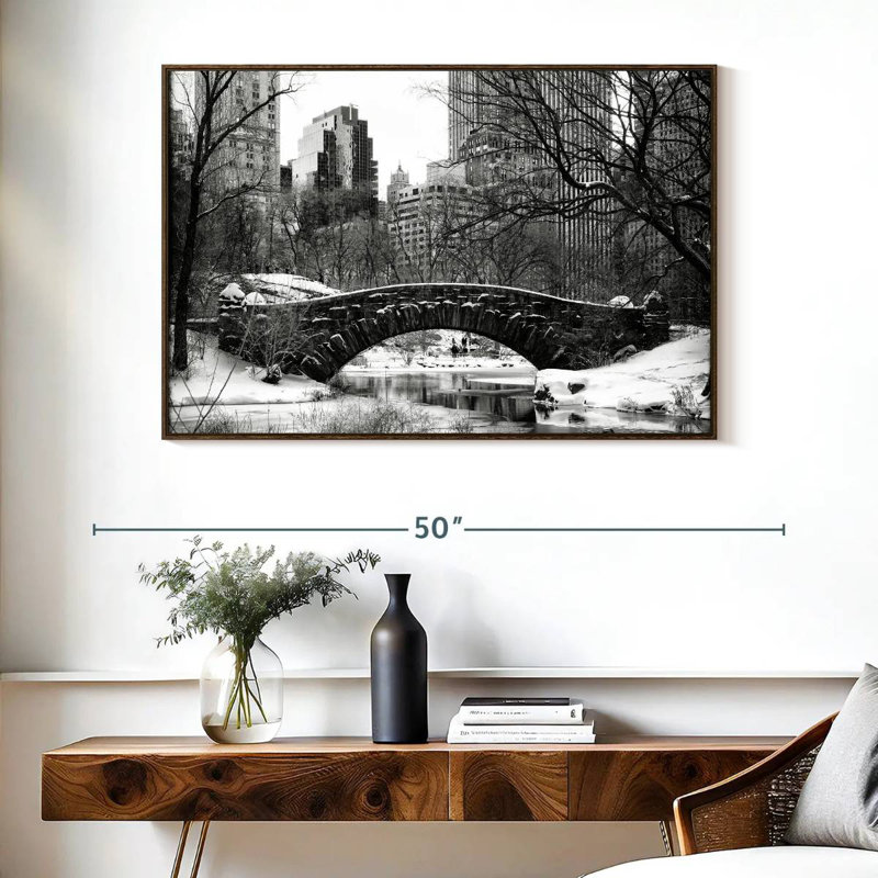 Central Park BW, Cadre flottant noyer, 40 po x 27 po