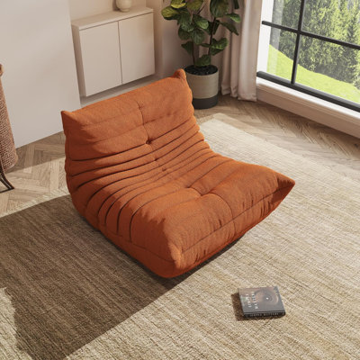 Bean Bag Chair, Oversized Bean Bag Chair for Living Room, Fireside Chair for Adults with Memory Foam Filled, Big Accent Sofa Lounge Floor Sofa for Gaming, Reading, Relax, No Assembly Required(Orange)