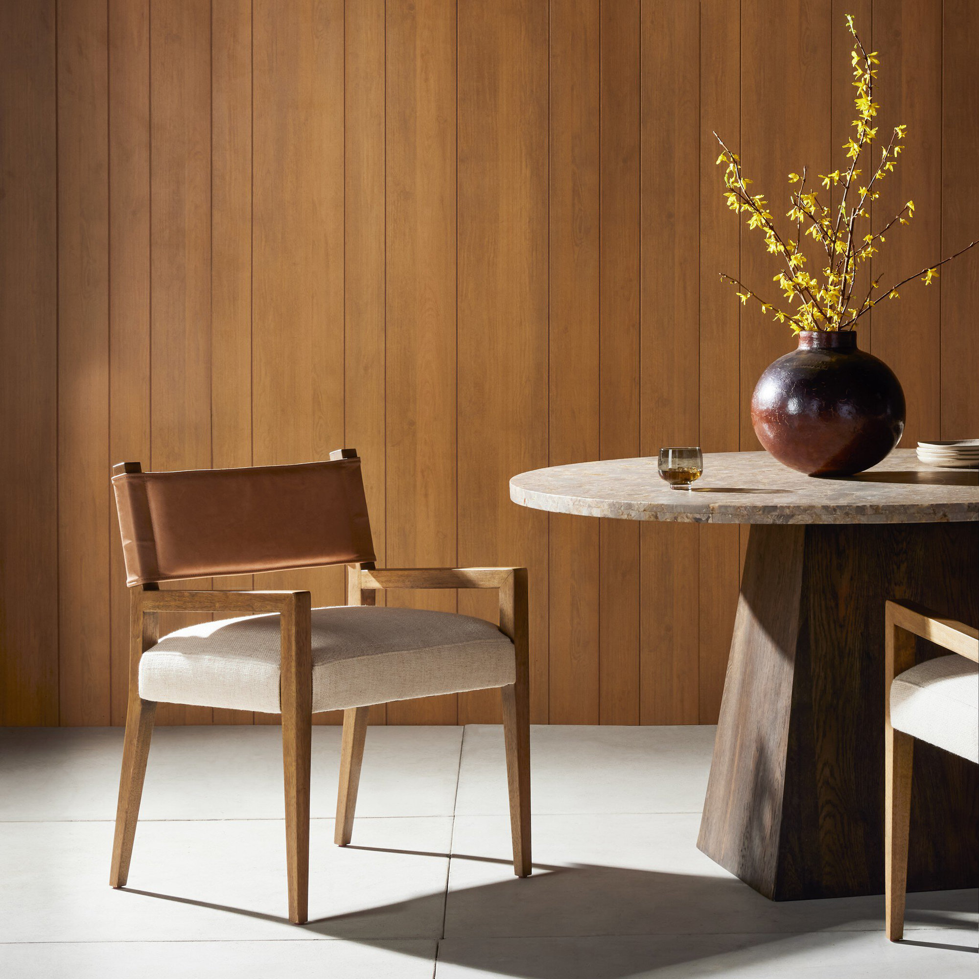 Lorretta Arm Chair, Thames Cream, Dark Brown