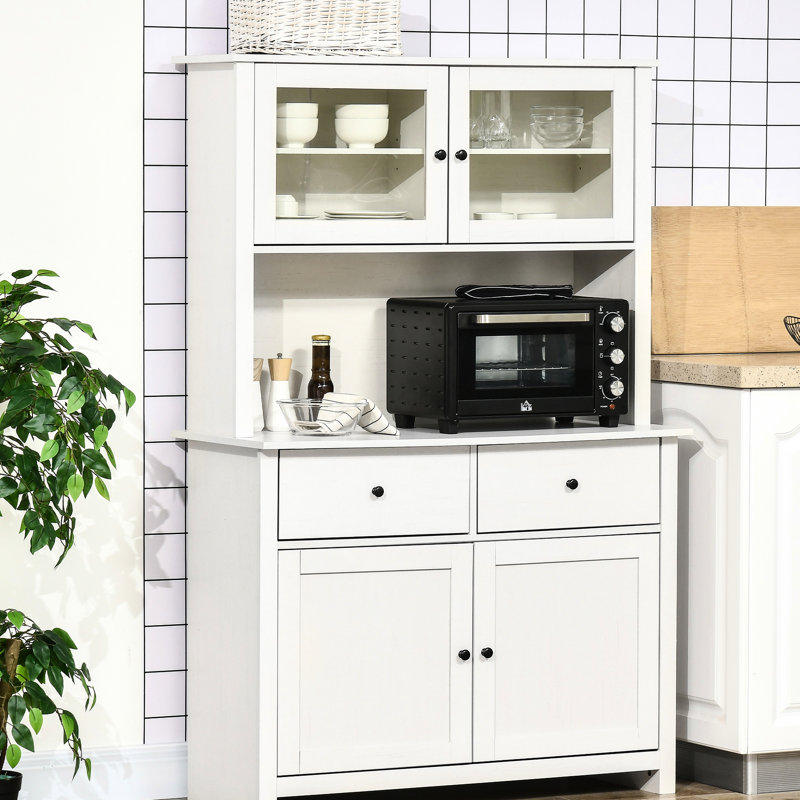 HOMCOM 63.5" Kitchen Buffet With Hutch