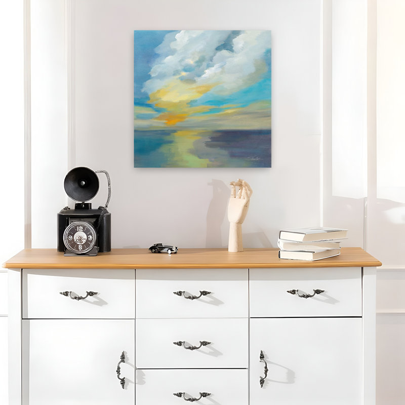 Coastal Pacific Light With Blue Clouds Art by Silvia Vassileva - Wrapped Canvas Print, 45.72 cm H x 45.72 cm W