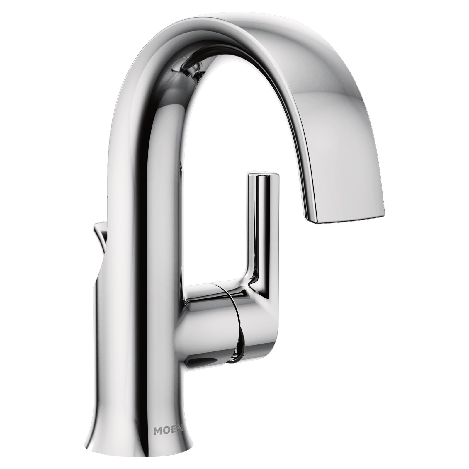 Doux Single-Hole Bathroom Faucet with Drain, Chrome