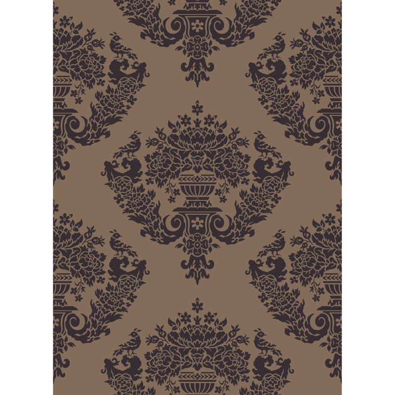 Sudbury Damask Wallpaper Roll, Bronze