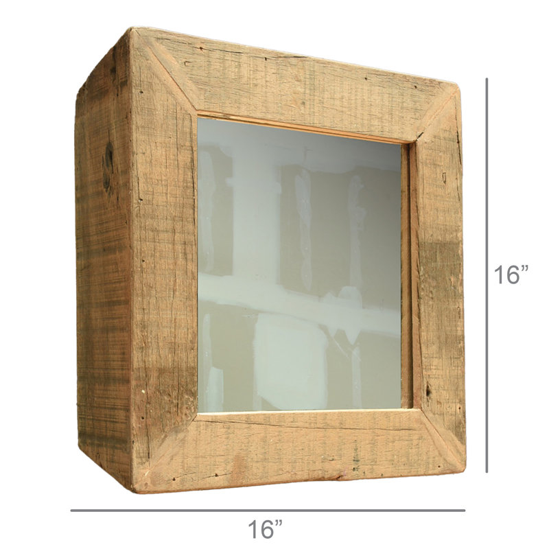 Small Square Reclaimed Wood Floating Shelf