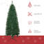 Sapin de Noël artificiel mince de 6 pi de hauteur non éclairé avec branches réalistes et 583 pointes, vert