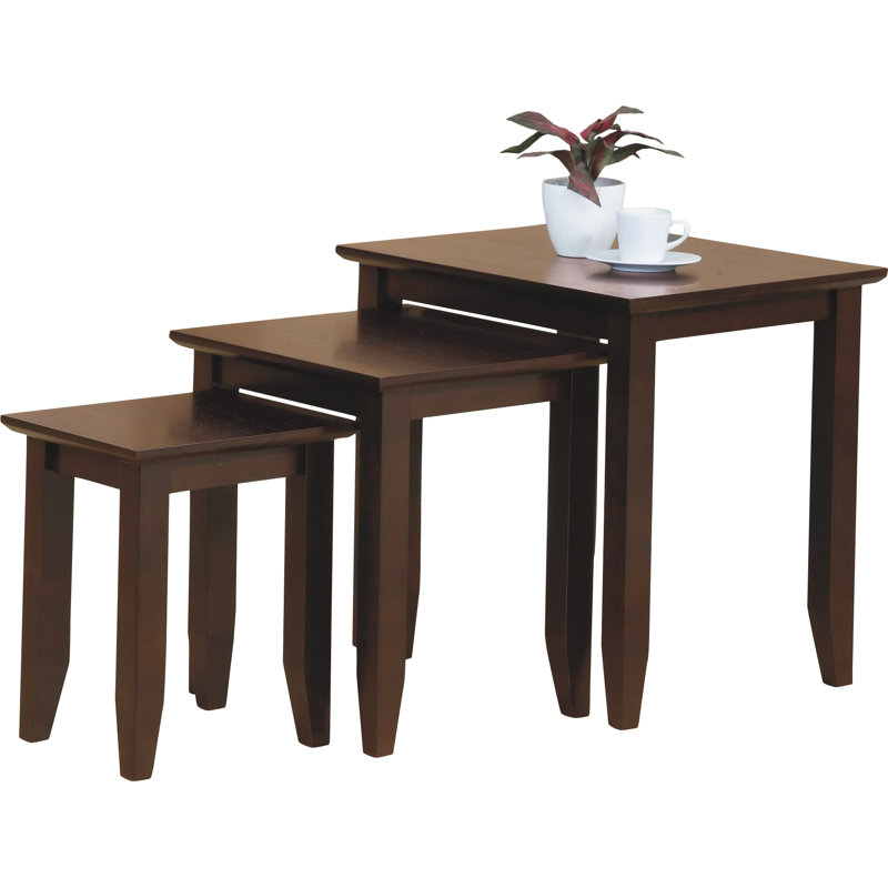 Tables gigognes en bois massif Cafferata, Noyer