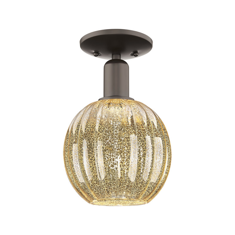 Claireville - Chrome poli - Plafonnier semi-encastré, Mercury, Gold/Oil Rubbed Bronze