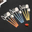 Ensemble de couverts suspendus 24 pièces pour 6 personnes, ensemble de couverts en acier inoxydable de couleur satinée Macaron avec couteaux, fourchettes et cuillères, va au lave-vaisselle-792646998