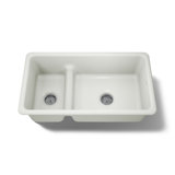 Iron Tones 33" L x 18.75" W Large/Medium Double-Bowl Kitchen Sink