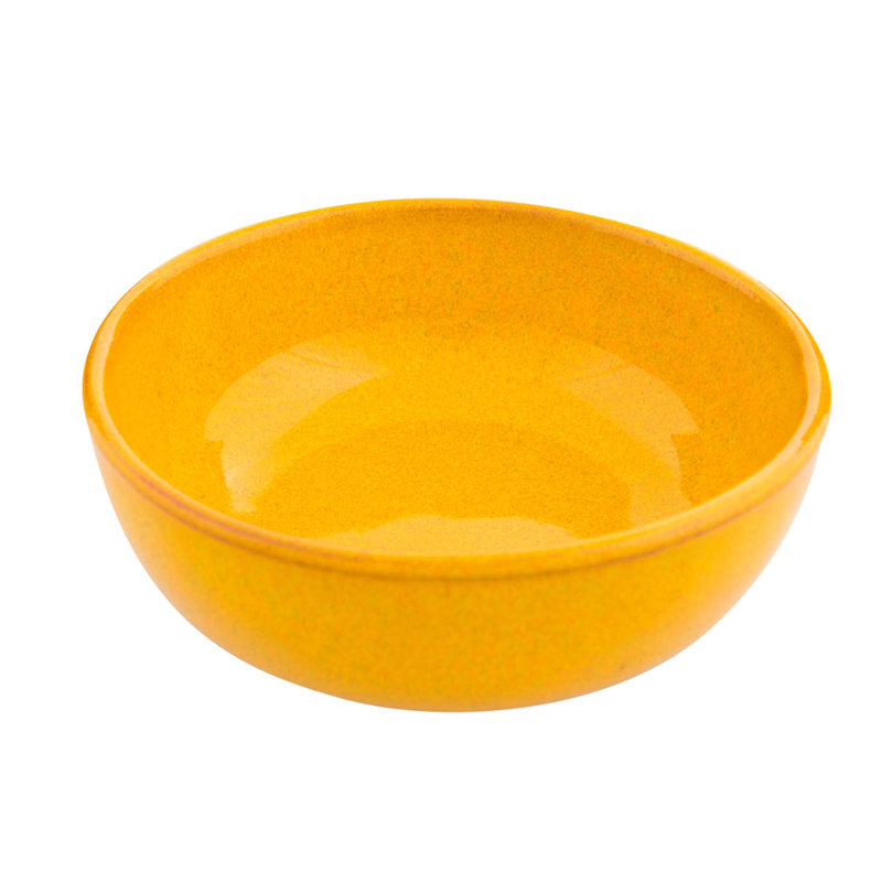 Verano Selena Handmade Ceramic Dessert Bowl, Yellow