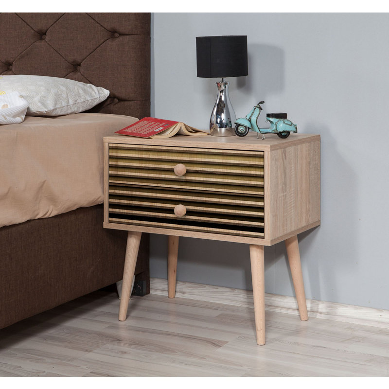 Rylie 60cm W Manufactured Wood Bedside Table