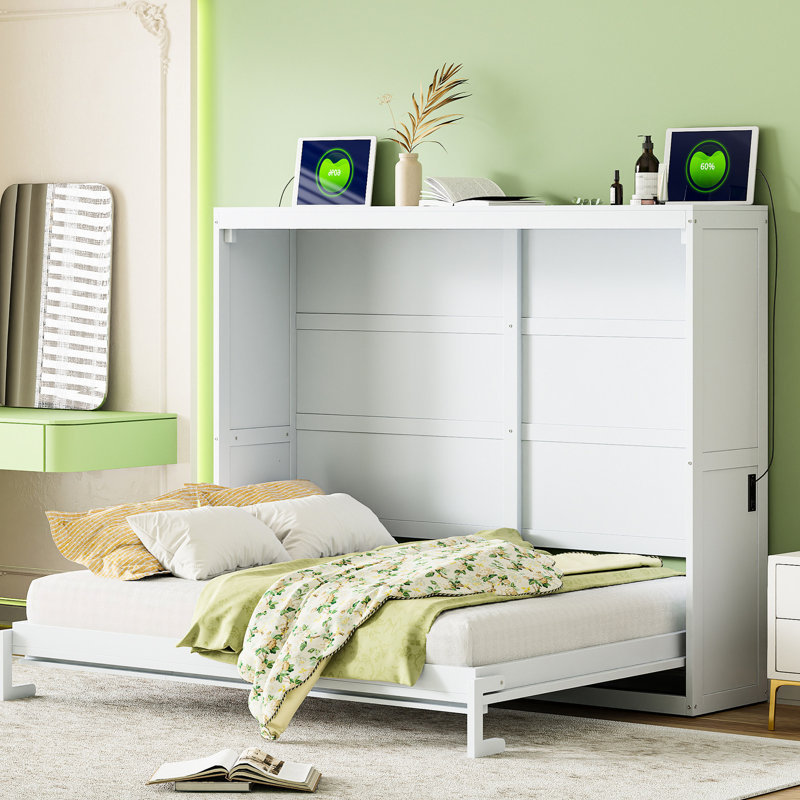 Grand lit, blanc - peu encombrant avec lit stratifié pour un repos pliable, Blanc, Grand lit