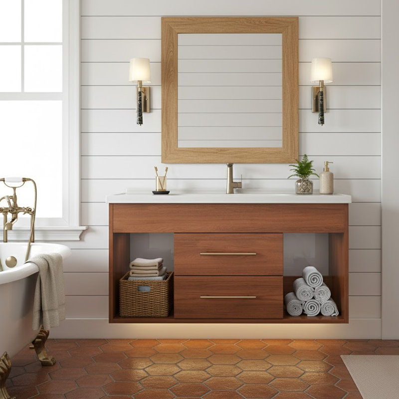 Meuble-lavabo pour salle de bain à une personne Médiéval moderne