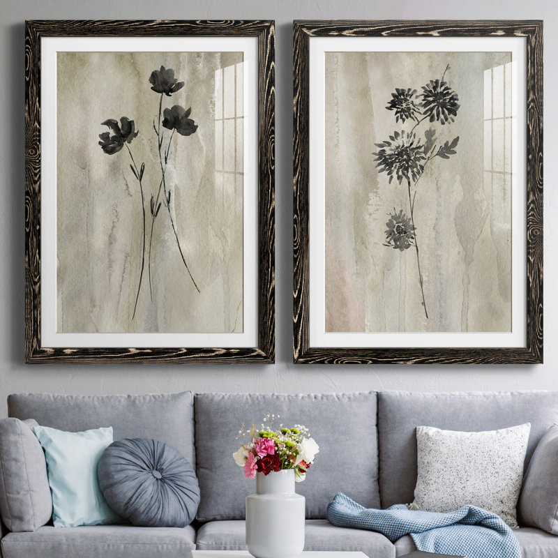 «Sumi-E Silhouette III», ensemble de 2 reproductions d'art, H 37,5 po x l 55 po x P 1,5 po, Ne s’applique pas