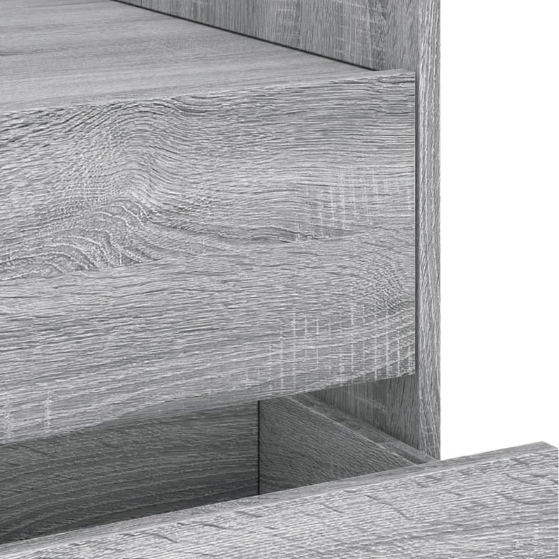 Radhiya 45cm W Manufactured Wood Bedside Table, Grey Sonoma