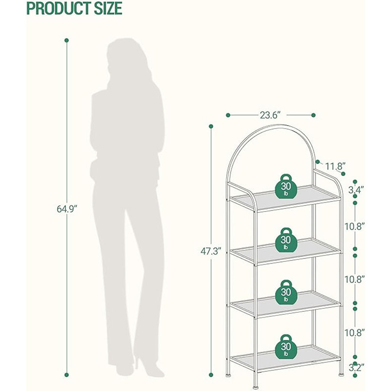 Matériau écologique - La bibliothèque à 4 niveaux est faite de pieds en bois massif (hêtre) et d'une plaque de protection de l'environnement de classe P2 et d'une finition en mélamine. Ce matériau est imperméable, anti-rayures et super facile à n