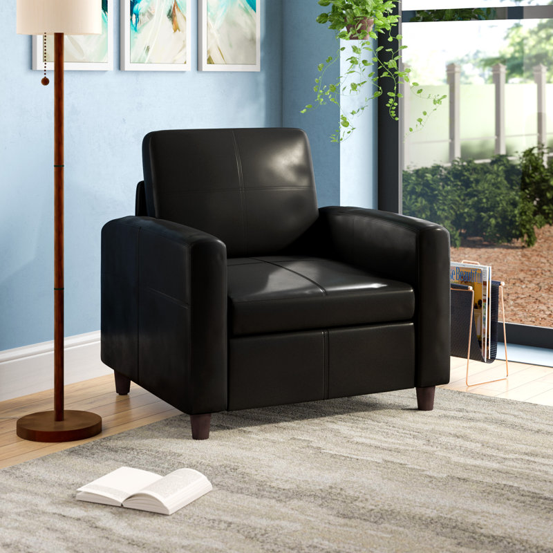 Chaise de réception l 33 po Caswell, Noir