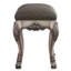 Tabouret de coiffeuse gris avec accents blanc os rétro, pour une ambiance de chambre à coucher confortable