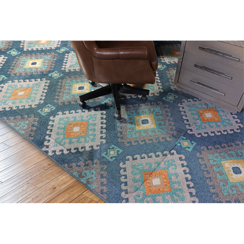 Hakima Beveled Rectangular Chair Mat, 0.25" H x 53" W x 45" D