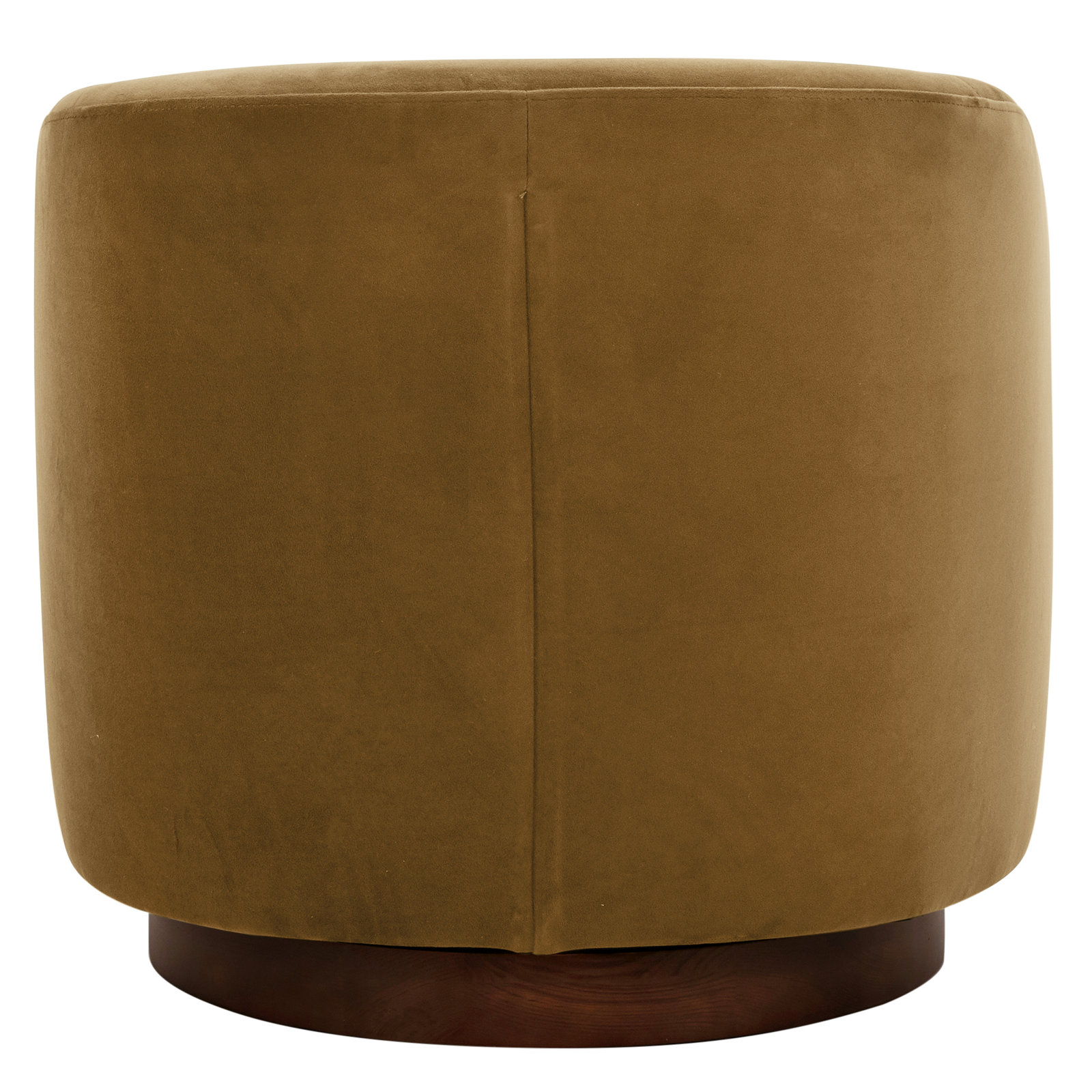 Bennett Pine Swivel Barrel Chair, Soren Ochre Performance Velvet