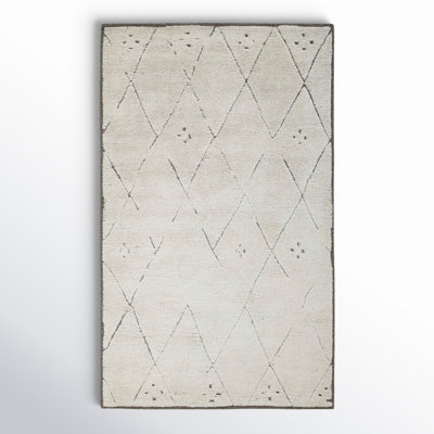 Carolan Lattice Hand Tufted Wool Area Rug in Brown/Gray