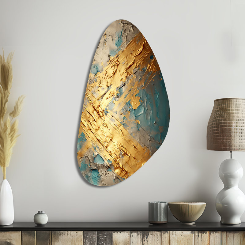 Cathrine - art mural asymétrique moderne en forme géométrique d'automne, H 39 po x l 21 po