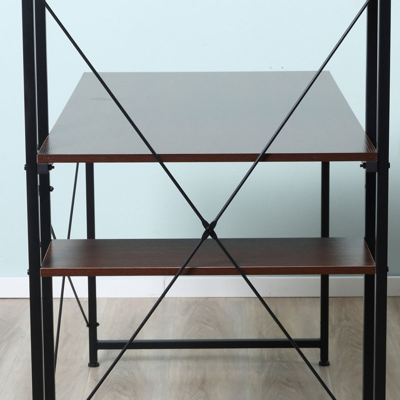 Gomes Computer Desk, Brown/Black