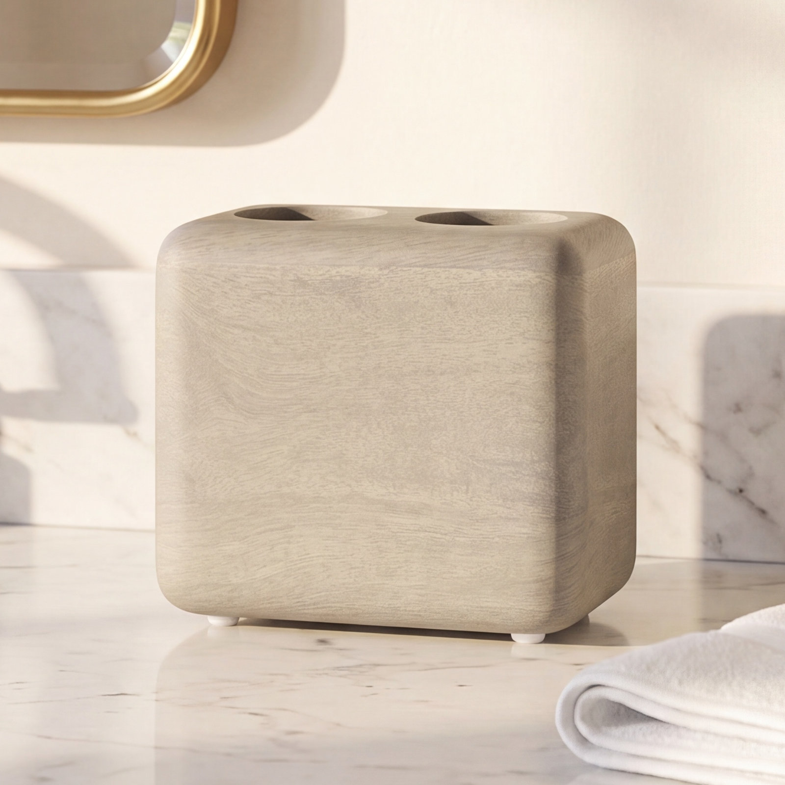 Alethea Wood Toothbrush Holder