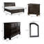 Ensemble de chambre avec grand lit 4 pièces Oria, style transitionnel brun foncé Oria