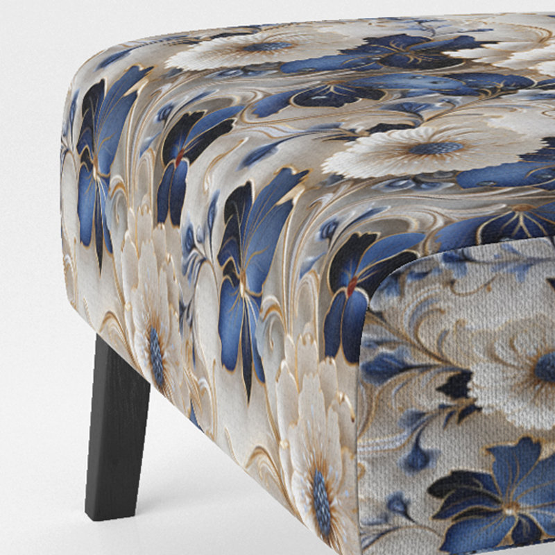 Rustic Victorian Brocade Victorian Motif - Chaise d'appoint de chalet rembourrée à motif floral